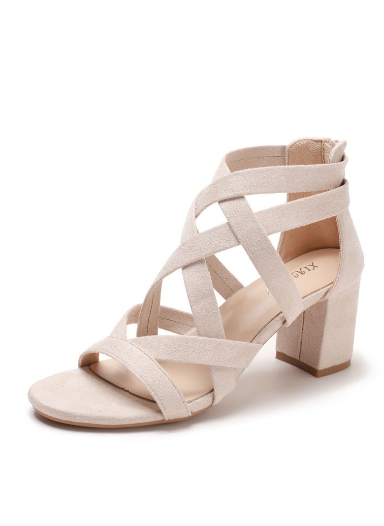 SIKETU New Versatile Fairy Style Thick Bottom Thick Heel Roman Sandals  - Image 1