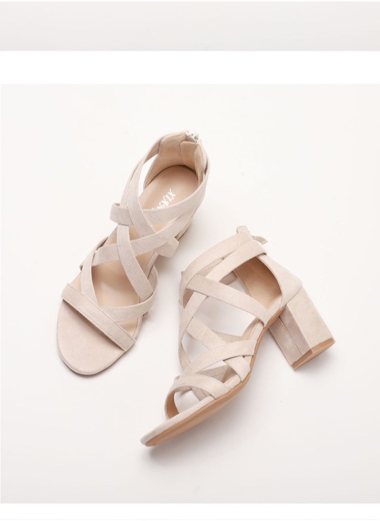 SIKETU New Versatile Fairy Style Thick Bottom Thick Heel Roman Sandals  - Image 2
