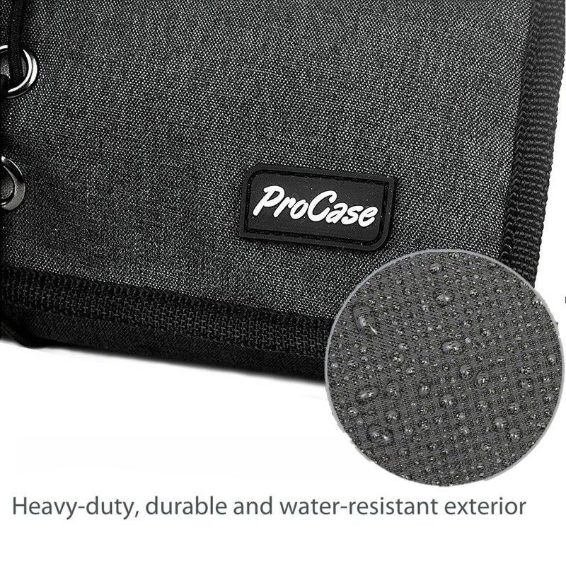 ProCase Electronic Organizer Cord Pouch, Travel Cable Charger Phone Accessories Bag Organizer Roll up Tech Carrying Case for USB Cables SD Memory Cards Earphone Flash Hard Drive â€“Black - Image 4