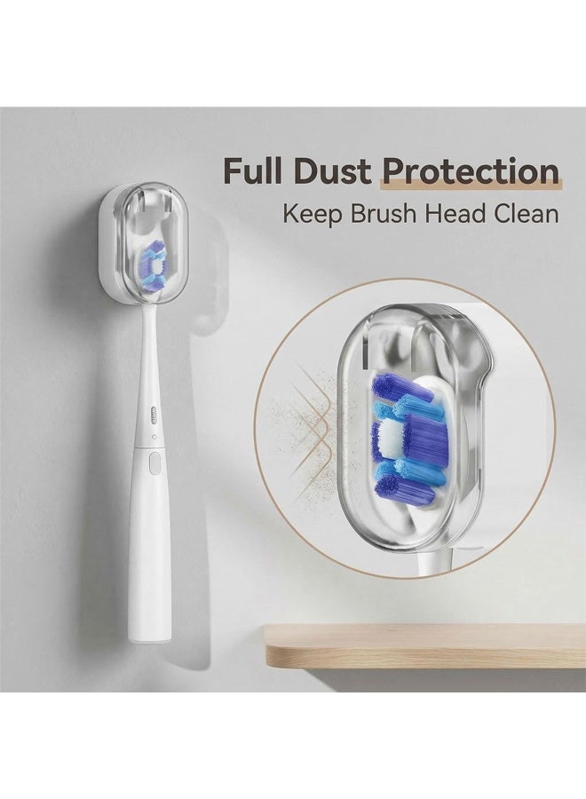 3 Pack Wall Mount Toothbrush Holder Auto Close Cover Grey - Image 4