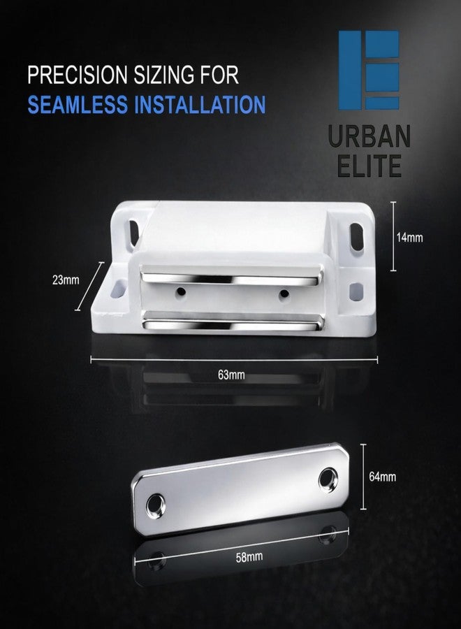 Urban Elite Magnetic Cabinet Door Catch (Pack of 6) - Heavy-Duty PVC Silent Closers, Strong Magnet for Cupboard, Wardrobe, Kitchen Cabinets - White - Image 2