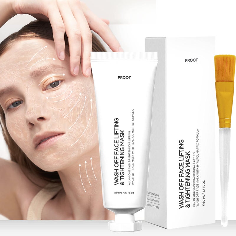 Proot Skin Tightening All-In-One Wash Off Face Lifting Mask with Hyalpol Matrix Age-Defying Formula | Tube-Type, Long-Lasting Mask | Natural, Cruelty-free, Travel Friendly - Image 1