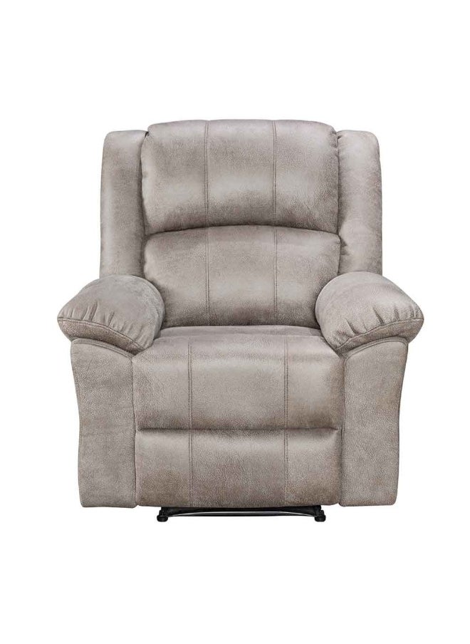DANUBE HOME - Crisset 1-Seater Fabric Manual Recliner With Usb Port â€“ Comfortable Manual Recliner Chair Modern Recliner For Living Room Relaxing Sofa With Built-In Usb Charging Port - Grey - Image 1