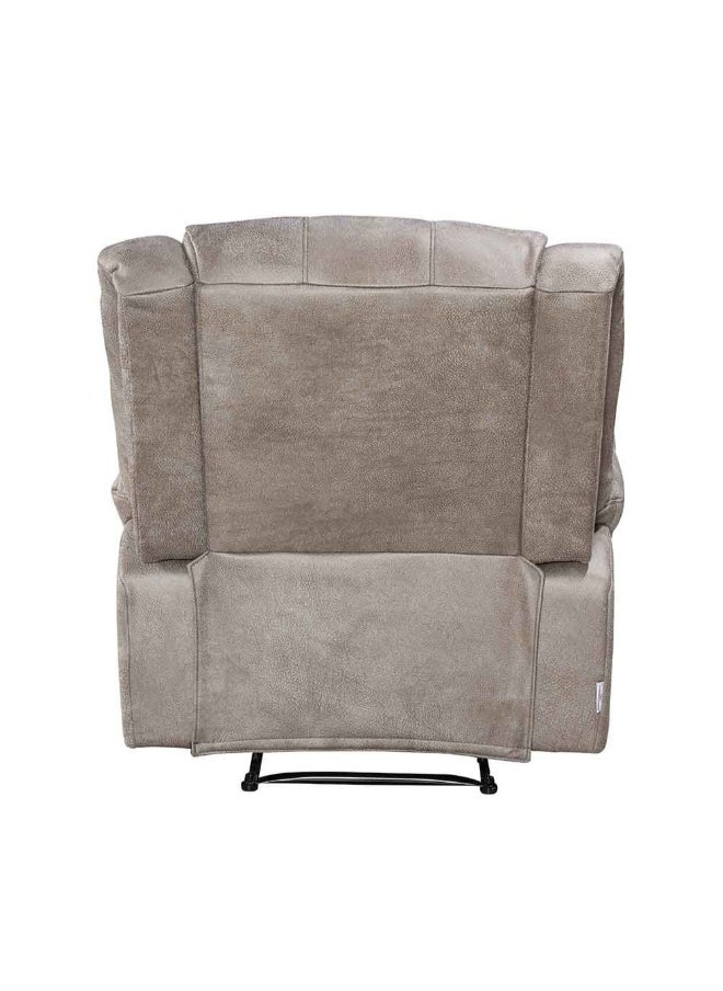 DANUBE HOME - Crisset 1-Seater Fabric Manual Recliner With Usb Port â€“ Comfortable Manual Recliner Chair Modern Recliner For Living Room Relaxing Sofa With Built-In Usb Charging Port - Grey - Image 1