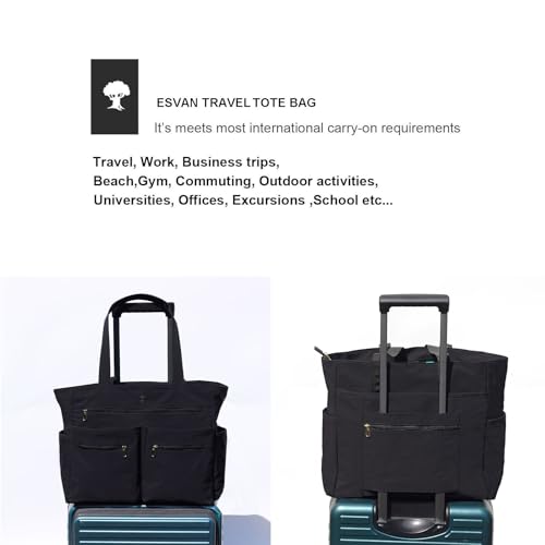 ESVAN Weekender Bag Carry On Bag Overnight Tote Travel Duffle with 13 Pockets for Travel,Work，Gym,Beach,Teacher,Nurse - Image 4