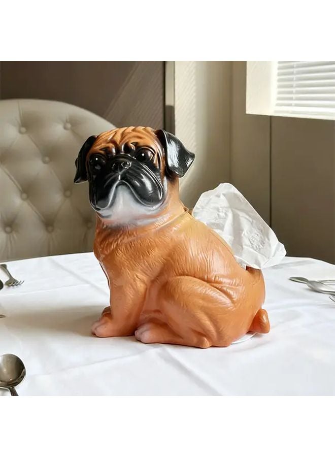 حامل علب المناديل على طراز البغد كلب لطيف من الراتنج لوضعها على الطاولة لتزيين المنزل أو المكتب - Image 5