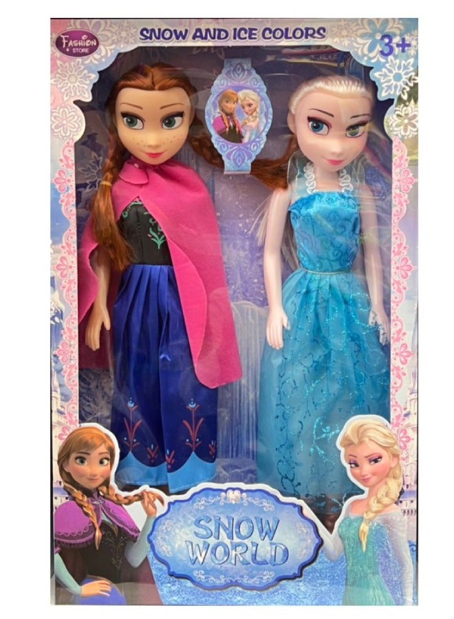 LITTLE ROCKZ 2-Piece Elsa And Anna Sister Doll Set - Image 1