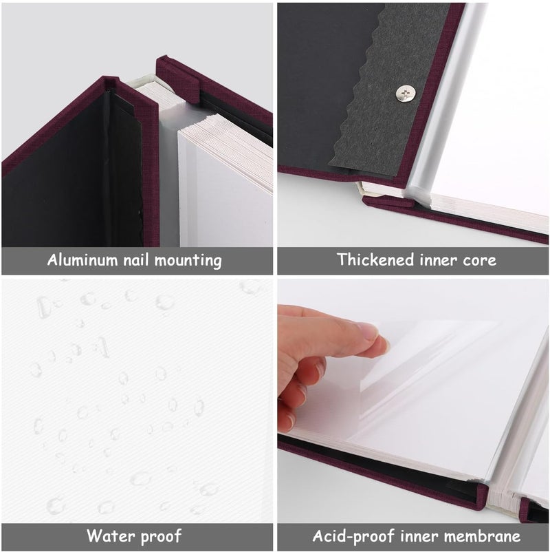 X spring Xspring Photo Albums, 40 Pages Large Photo Album Self Adhesive Scrapbook Album, Magnetic Self-stick Photos Hand Made DIY Albums, Memory Book Holds 3x5, 4x6, 5x7, 6x8, 8x10 Inch Photos - Image 3