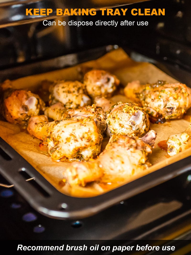 SMARTAKE 200 Pcs Parchment Paper Baking Sheets, 9x13 Inches Non-Stick Precut Baking Parchment, for Baking Grilling Air Fryer Steaming Bread Cup Cake Cookie and More (Unbleached) - Image 3