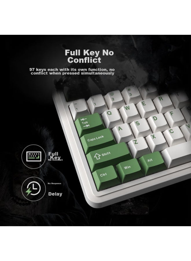 AUSDOM Asdun 98pro Custom Mechanical Keyboard, Three-mode Wired/bluetooth/wireless, E-sports Gaming Keyboard, Full-key Hot-swappable, Gasket Structure, Anti-bounce, Kongshan Qingyu Mahjong Switch - Image 3