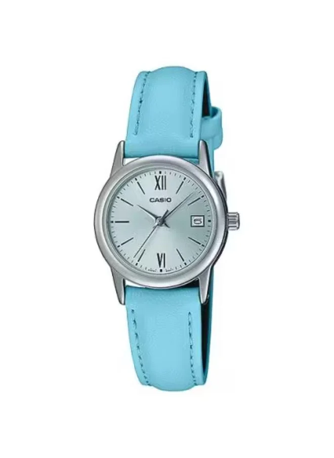 CASIO Women's Analog Display Watch With Blue Stainless Steel Strap - LTP-V002L-2B3UDF