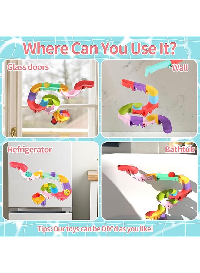 ZERIFAM Bath Toys For Toddler 28Pcs Toddler Bath Toy Set With Diy Water Slide Track And Animals Floating Toys Creative Shower Toys Birthday Gifts For Boys And Girls Ages 1 2 3 4 5 Years Old - Image 5