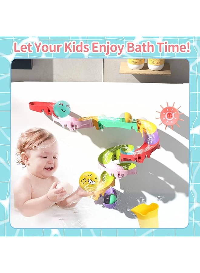 ZERIFAM Bath Toys For Toddler 28Pcs Toddler Bath Toy Set With Diy Water Slide Track And Animals Floating Toys Creative Shower Toys Birthday Gifts For Boys And Girls Ages 1 2 3 4 5 Years Old - Image 4