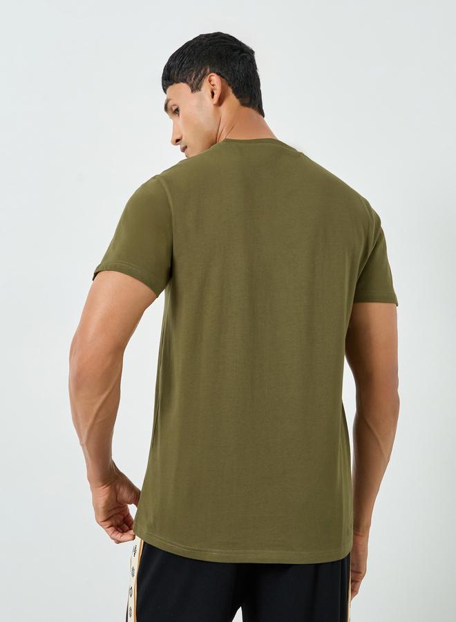 Styli Men Olive Crew Neck Regular Fit T-Shirt - Image 5
