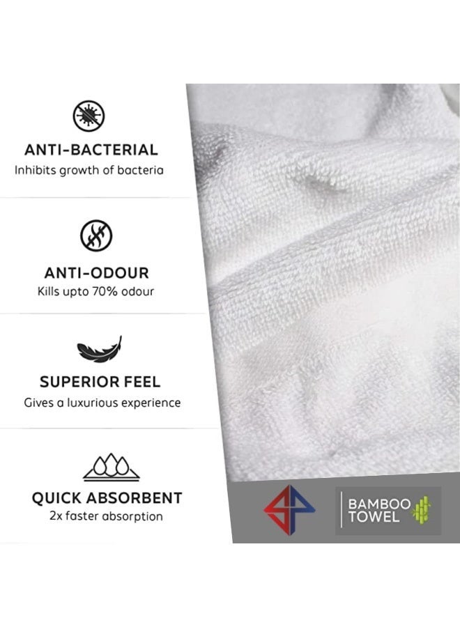 Safi Plus Bath Towels And Hand Towels 4-Piece Turkish Set, 100% Genuine Bamboo Cotton 2 Large Bath Towels And 2 Hand Towels, Super Soft, Luxury And Extra Absorbent (White-Burgundy) - Image 5
