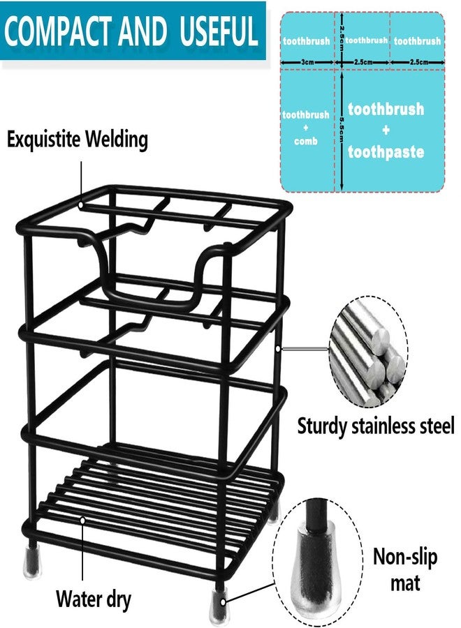 HYRIXDIRECT Toothbrush Holders for Bathrooms Stainless Steel Rustproof Toothbrush and Toothpaste Holder Organizer Tooth Brush Storage Stand - Image 3
