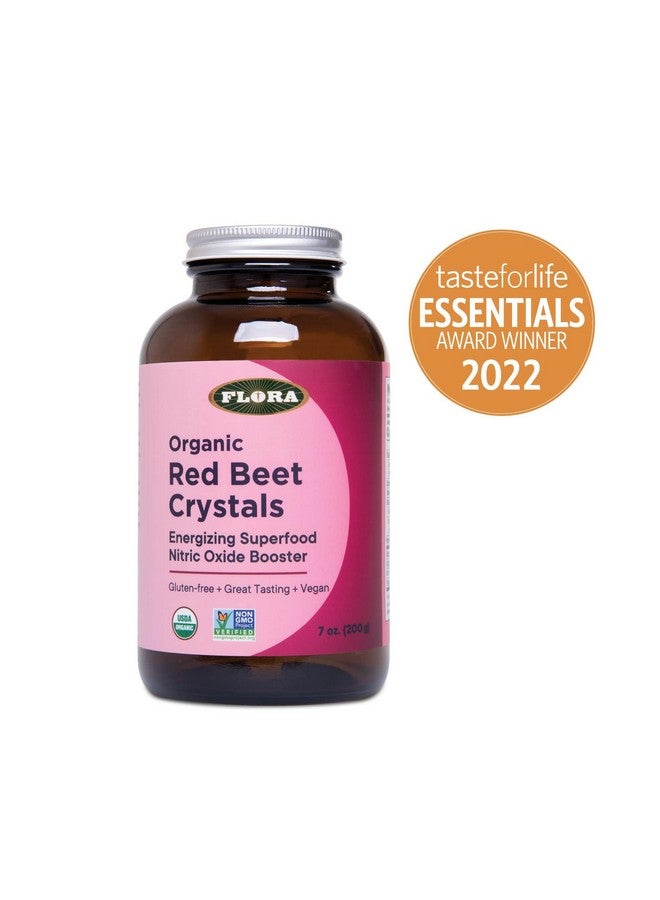 Flora - Organic Red Beet Crystals - Energizing Superfood Supplement for Nitric Oxide Support - Vegan, Gluten-Free, Non-GMO & Organic - 7 oz. Powder