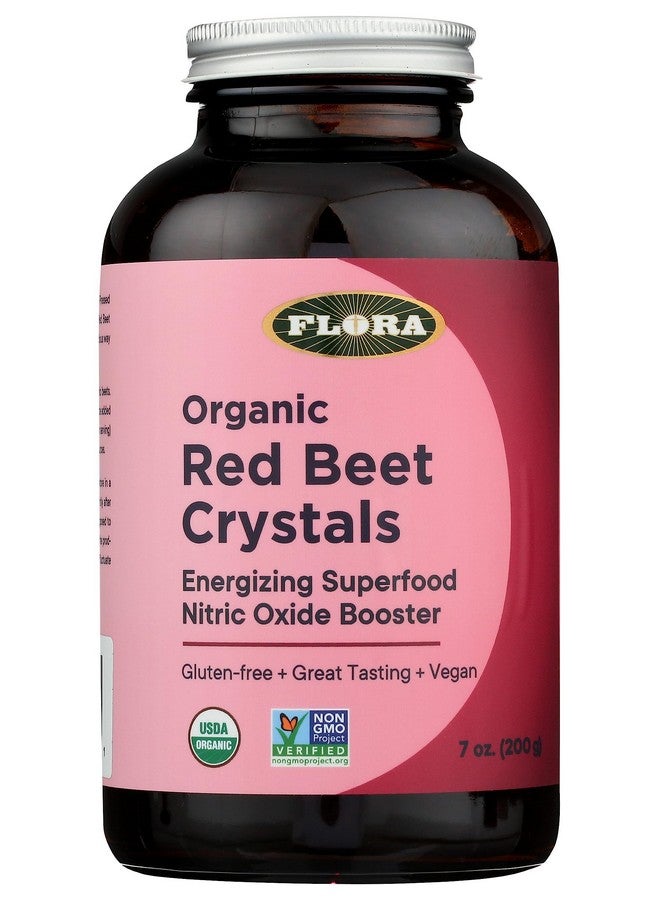 Flora - Organic Red Beet Crystals - Energizing Superfood Supplement for Nitric Oxide Support - Vegan, Gluten-Free, Non-GMO & Organic - 7 oz. Powder