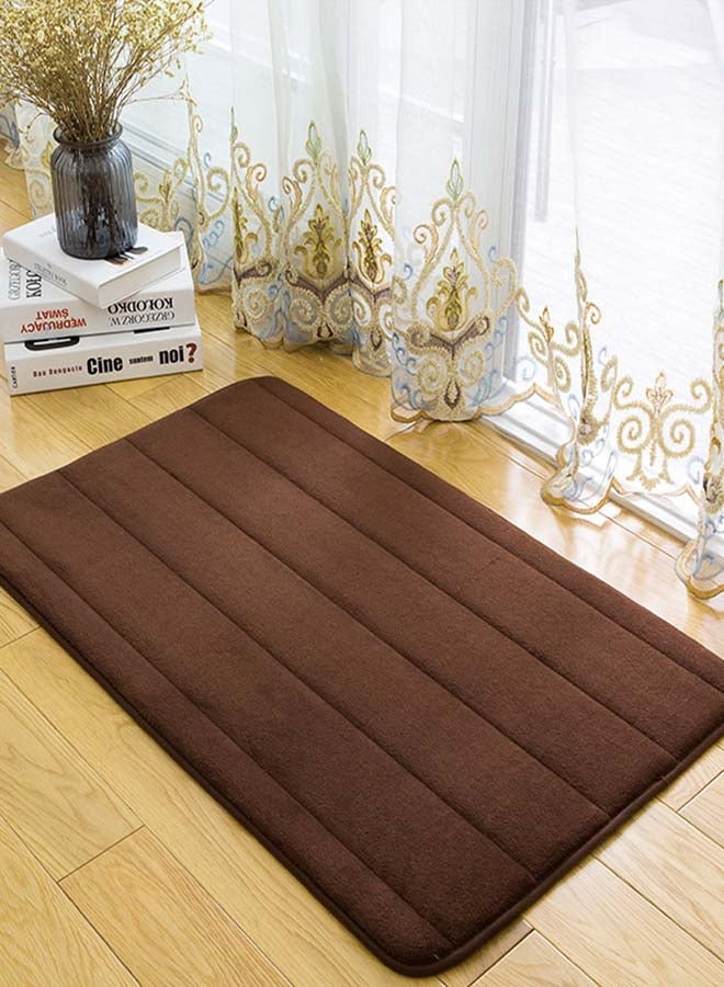 NIBEMINENT Stripped Pattern Anti-Skid Bath Mat Brown 40 x 60cm
