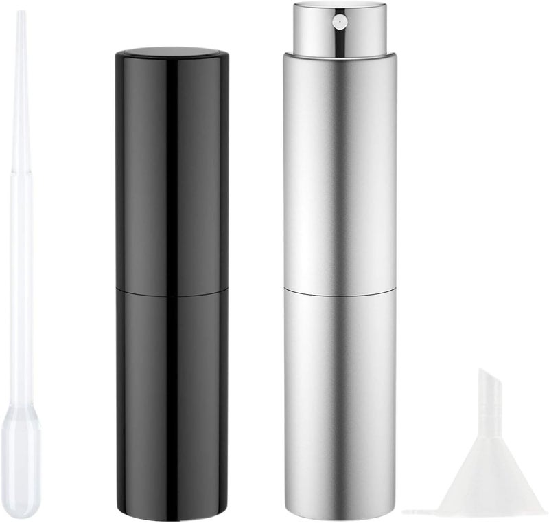 Perfume Atomiser Refillable 20ML Travel Aftershave Dispenser Spray Bottle Empty Leak Proof Silver