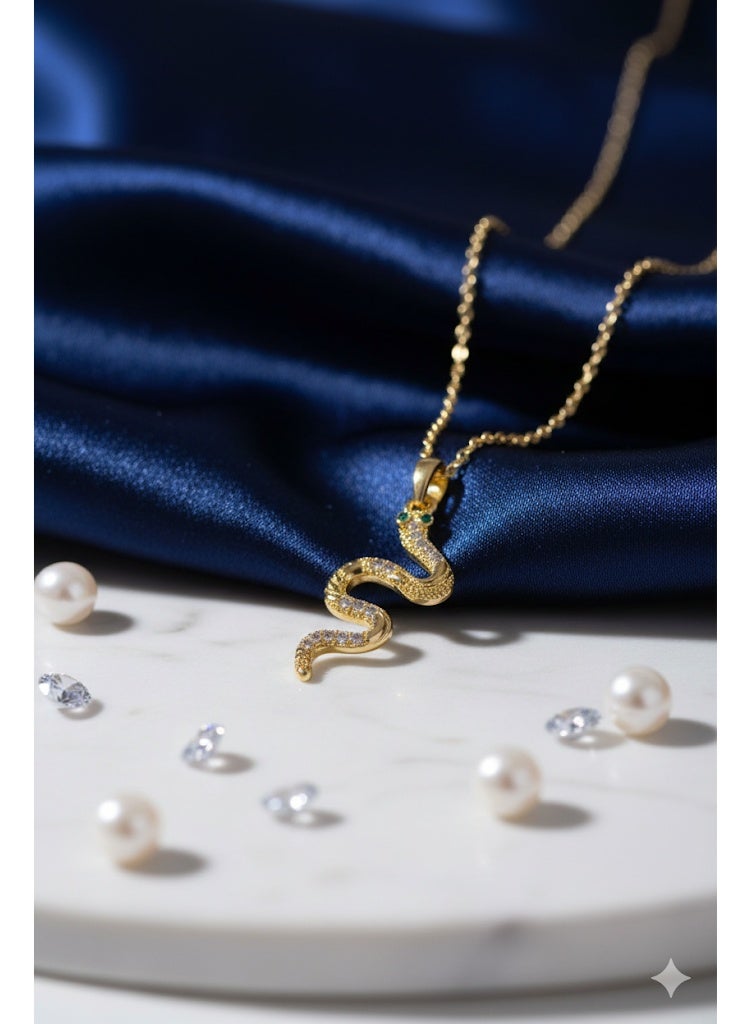 فلافي سلسلة حريمي بدلاية ثعبان مرصعة بالكريستال – لمسة راقية - Image 2