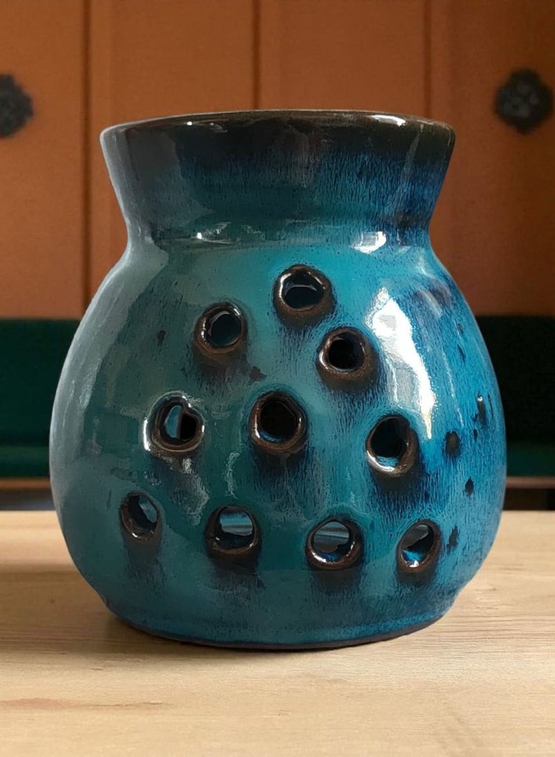 كلور زون بوتري فواحة عطر مصنوعة من الفخار والبورسلين شغل و رسم يدوي مقاس 10 سم  - Image 1