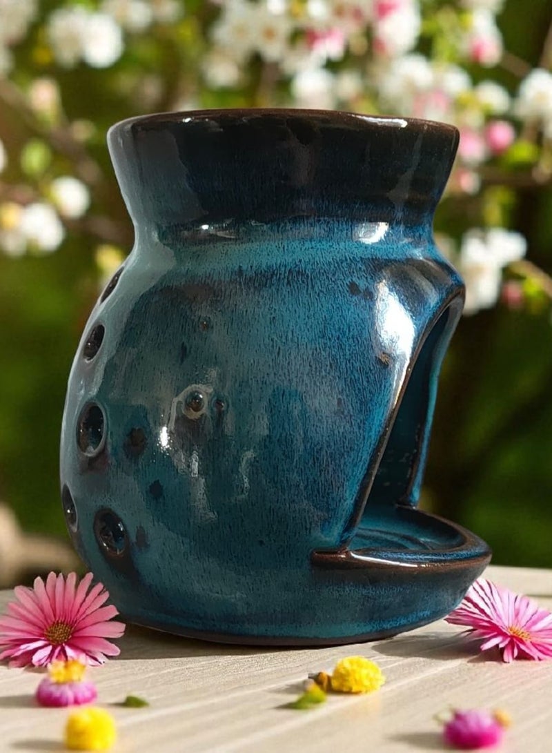 كلور زون بوتري فواحة عطر مصنوعة من الفخار والبورسلين شغل و رسم يدوي مقاس 10 سم  - Image 2