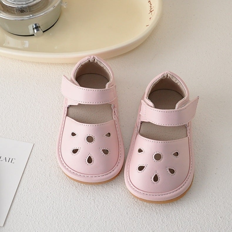 Chic Spring Summer Toddler Leather Sandals Soft Sole Pink 