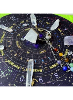 Tookie Divination Mat Lightweight Round Shape Pendulum Board 8.66Inch Starry Sky Letter Rubber Astrology Pendulum Mat For Party Board Game Divination Set(Size:8.66 Inches)  - Image 4