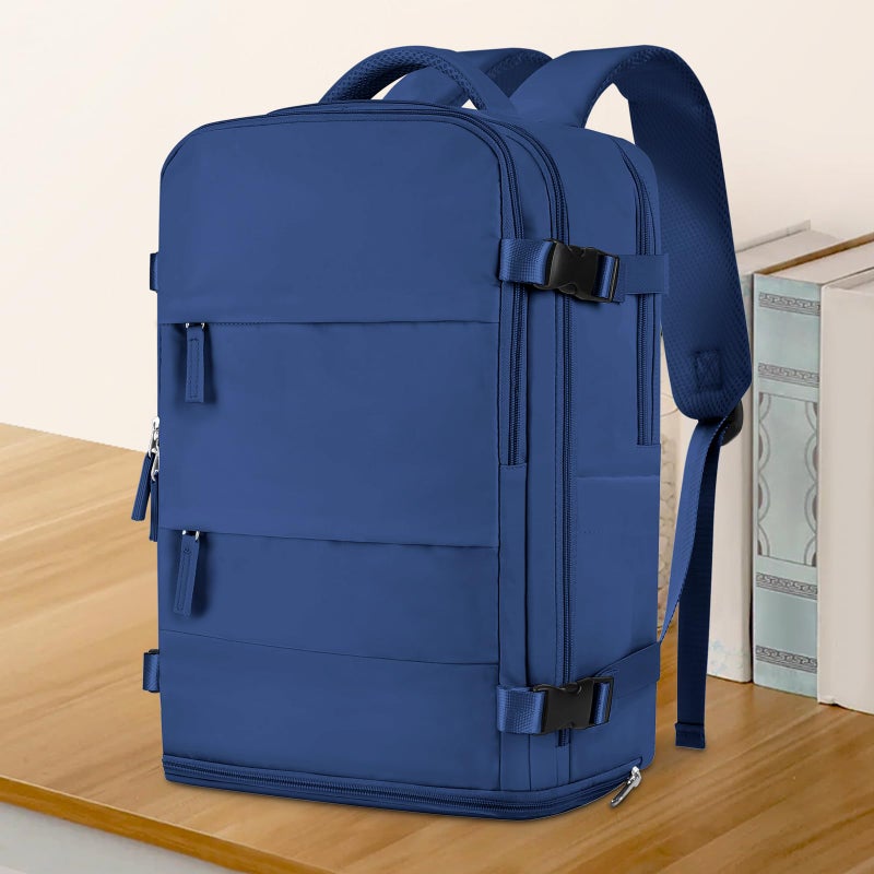 coowoz Travel Backpack for Women Men,Carry On Backpack,Hiking Backpack Outdoor Sports Rucksack Casual Daypack Travel Essentials Royal Blue - Image 2