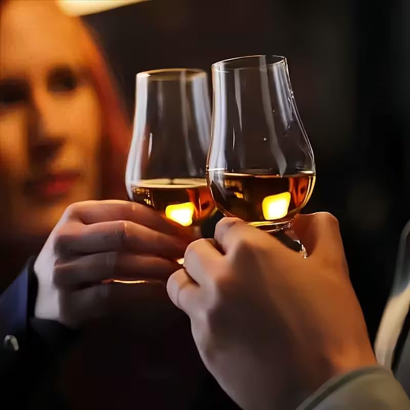 PrimeWorld 6 قطع – 200 مل كؤوس ويسكي أنيقة ذات قاعدة | أكواب مشروبات كحولية شفافة ممتازة للبوربون، السكوتش، والبراندي | أدوات زجاجية متينة وأنيقة للمنزل، البار، الحفلات، والهدايا - Image 5