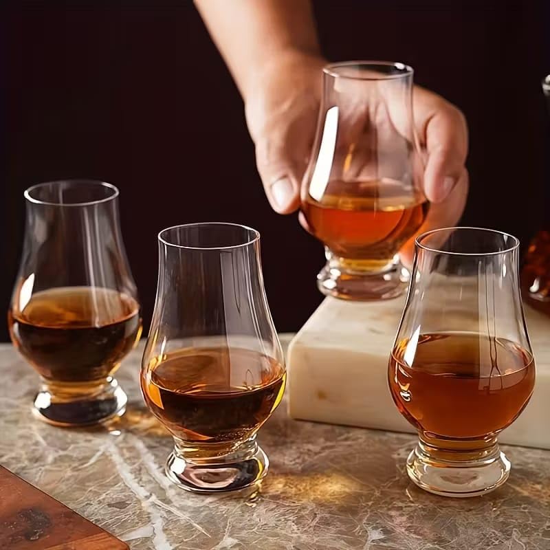 PrimeWorld 6 قطع – 200 مل كؤوس ويسكي أنيقة ذات قاعدة | أكواب مشروبات كحولية شفافة ممتازة للبوربون، السكوتش، والبراندي | أدوات زجاجية متينة وأنيقة للمنزل، البار، الحفلات، والهدايا - Image 1