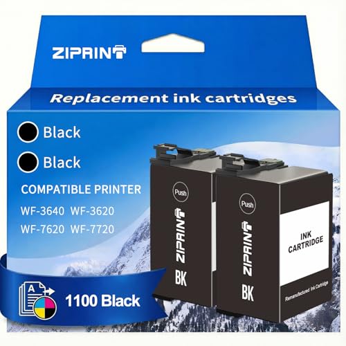 ZIPRINT Remanufactured Ink Cartridges Replacement for 252XL Black Ink Replacement for Epson 252 Ink Cartridges for Printer Workforce WF7720 WF7710 WF3640 WF3630 WF3620 WF7620 WF7610 2Black - Image 1
