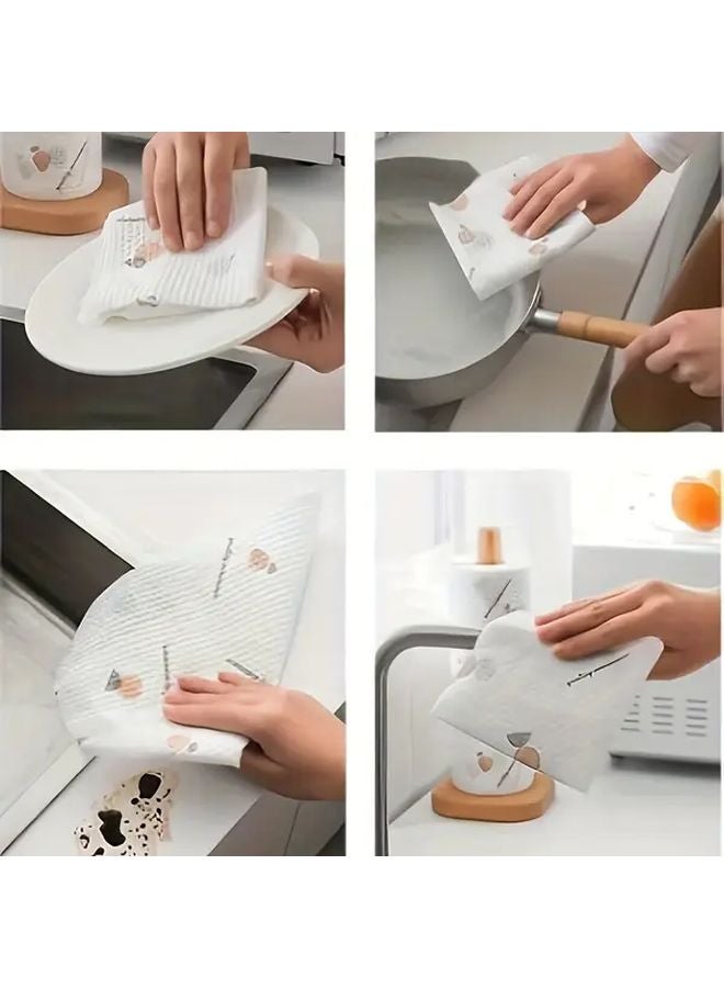 50 قطعة من مناشف الورق الماصة للزيت في المطبخ، غير منسوجة وقابلة للغسل، وأقمشة تنظيف قابلة لإعادة الاستخدام - Image 5