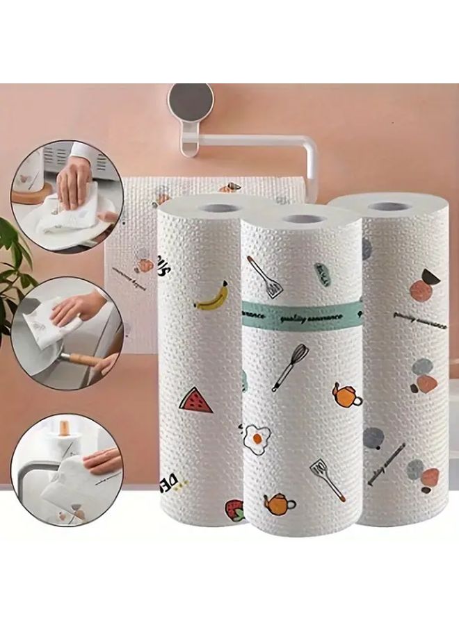 50 قطعة من مناشف الورق الماصة للزيت في المطبخ، غير منسوجة وقابلة للغسل، وأقمشة تنظيف قابلة لإعادة الاستخدام - Image 2