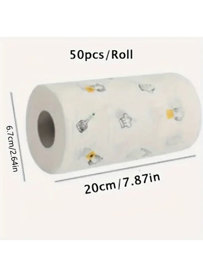 50 قطعة من مناشف الورق الماصة للزيت في المطبخ، غير منسوجة وقابلة للغسل، وأقمشة تنظيف قابلة لإعادة الاستخدام - Image 3