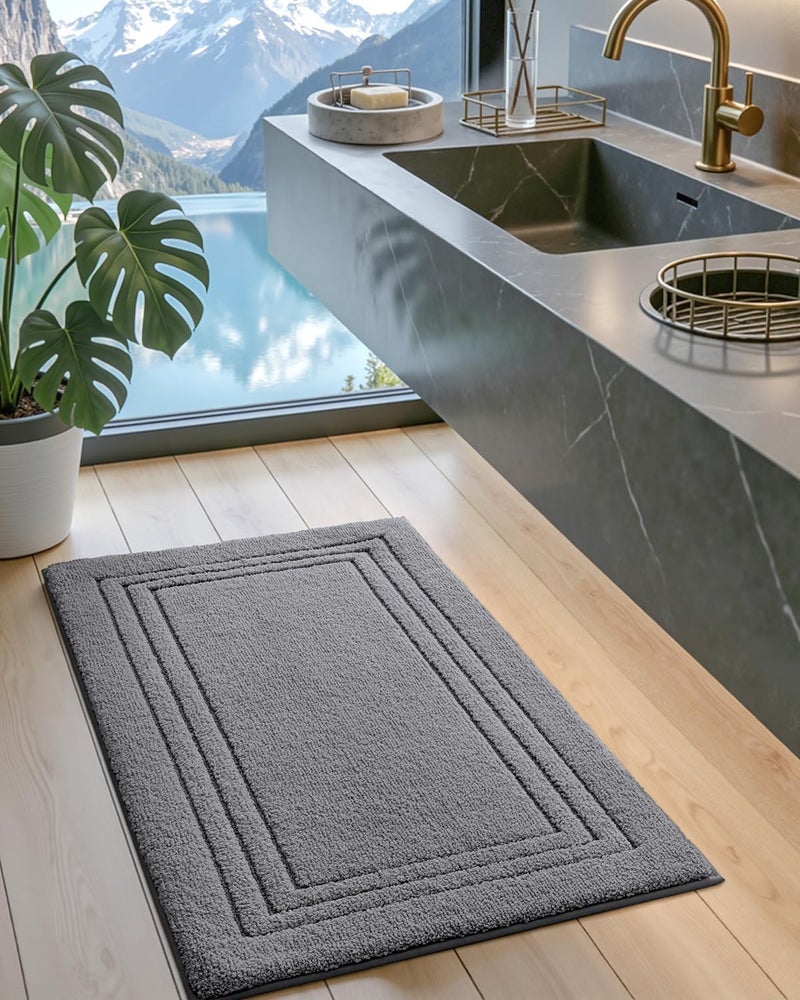 DEXI Bathroom Mat 50 x 80 cm, Non Slip Washable Bathroom Rug, Soft Absorbent Shower Floor Rugs with Rubber Backing, Microfiber Bathmat for Tub, Sink Accessories Decor, Dark Grey - Image 4
