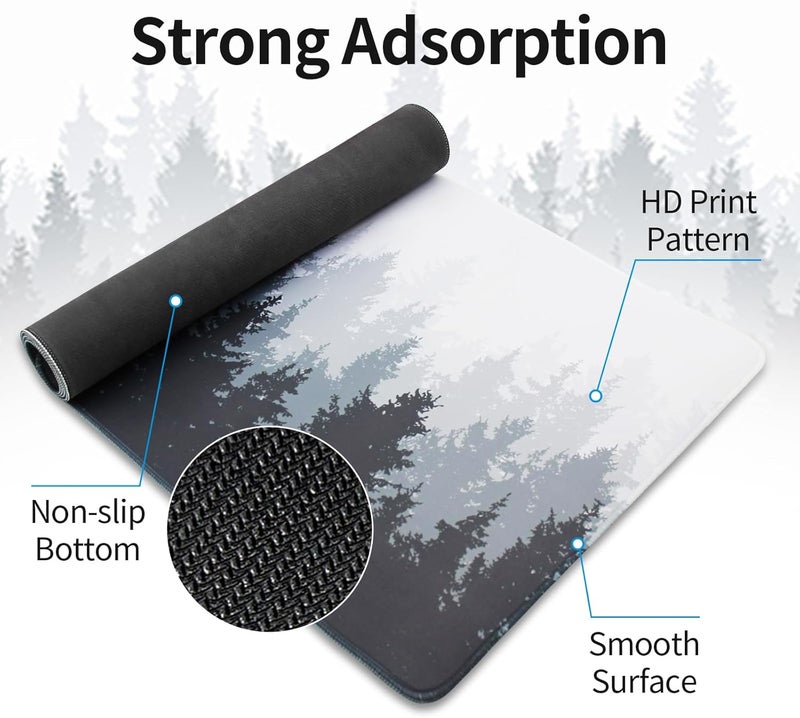 Sumkyle Large Mouse Pad Gaming Mouse Pad With Stitched Edges, 90X40Cm Extended Mouse Pad Desk Pad For Keyboard And Mouse (Forest) - Image 5