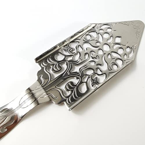 NSBELL 2PCS Stainless Steel Absinthe Spoons Vintage Wormwood Cocktail Bar Glass Cup Drinking Filter Hollowed Out Absinthe Fountain Spoon Dripper (2) - Image 3