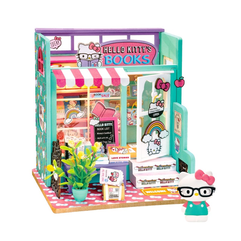 Hands Craft Hello Kitty DIY Miniature Bookstore Miniature Scene Adorable Mini Dollhouse Creative Craft Kit for Adults - Image 2