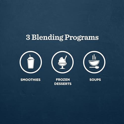 Vitamix خلاط فيتامكس أسنت X2 مع ثلاثة برامج خلط، برنامج التنظيف الذاتي، خلاط احترافي للسموذي والحساء والمزيد، شفرات من الفولاذ المقاوم للصدأ، وعاء 48 أوقية، أزرق منتصف الليل - Image 4