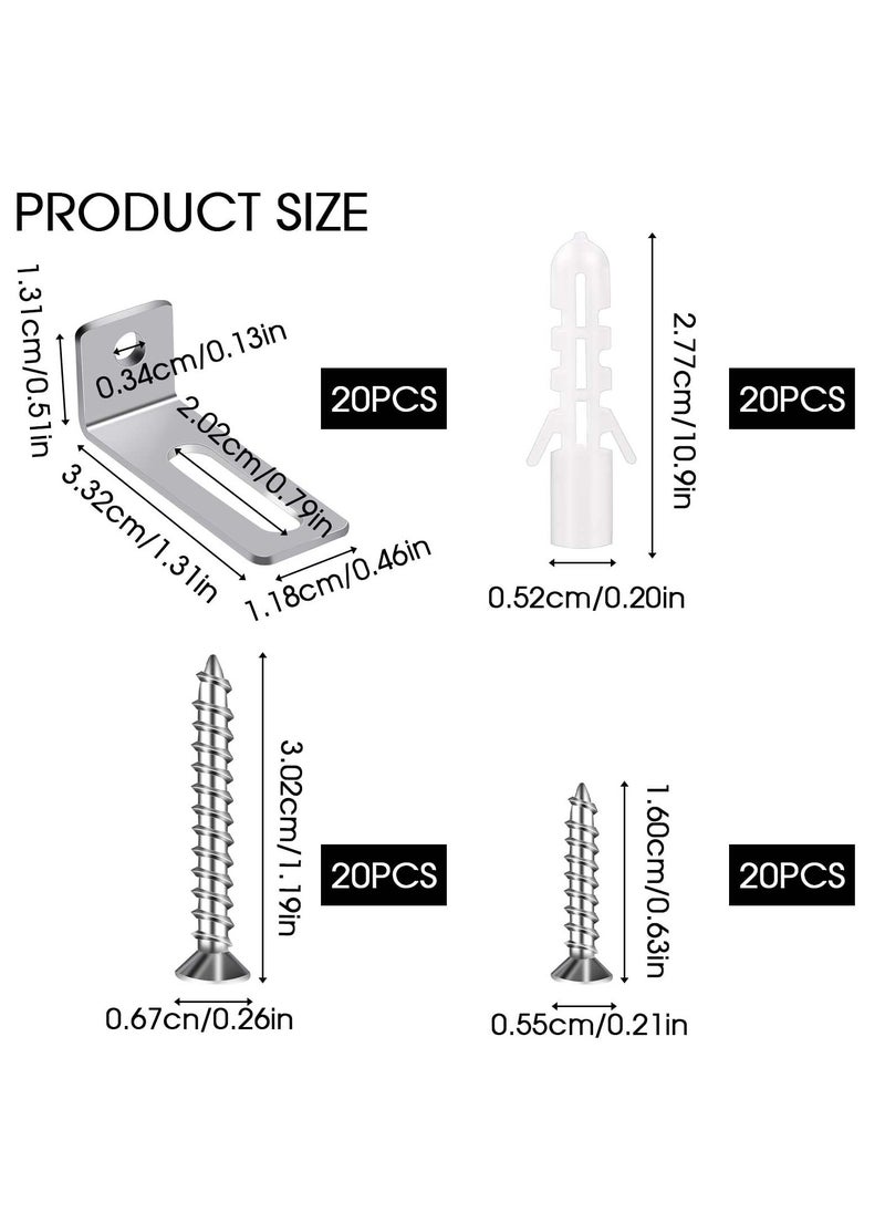SYOSI 20 Set Whiteboard Mounting Hardware Kit, Wall Hanging Brackets with Hanger Supports, Screws, and Expansion Tubes, Ideal for School and Office Supplies  - Image 2
