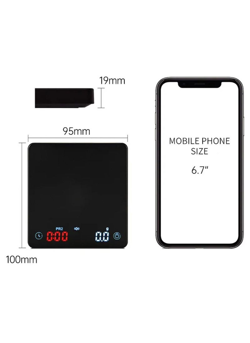 MIBRU - Coffee Espresso and Drip Scale Mini Smart Coffee Scale with Timer,Suitable for Espresso and V60 Pour Over Coffee,Cooking Baking Weighting - Image 1