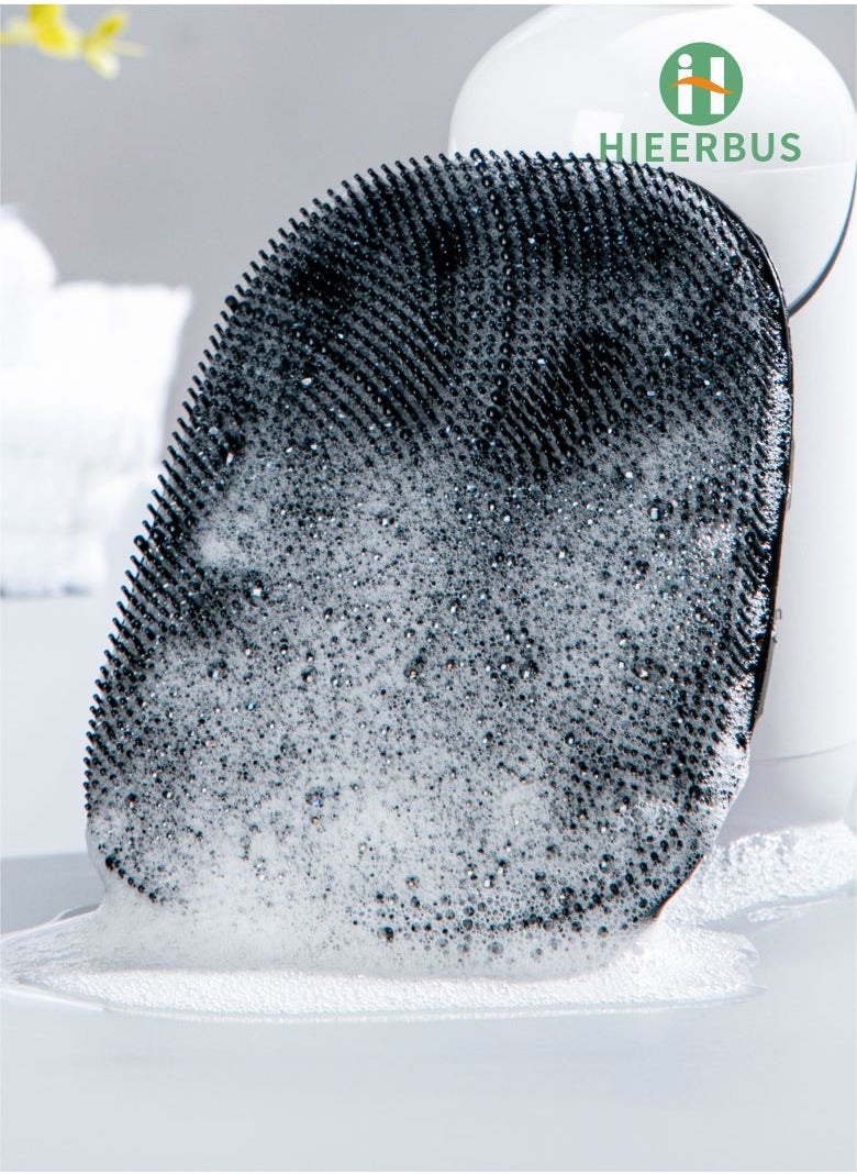 HieerBus - Silicone Body Scrubber Shower Bath Body Brush for Men Women,1 Pack,Black - Image 1