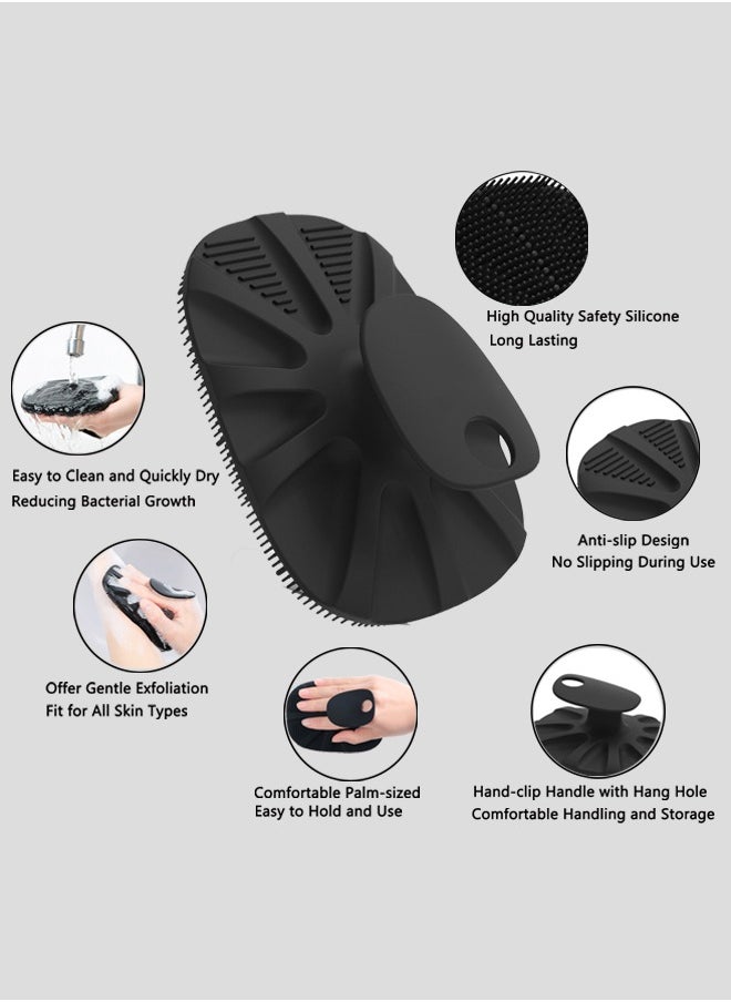 HieerBus - Silicone Body Scrubber Shower Bath Body Brush for Men Women,1 Pack,Black - Image 1