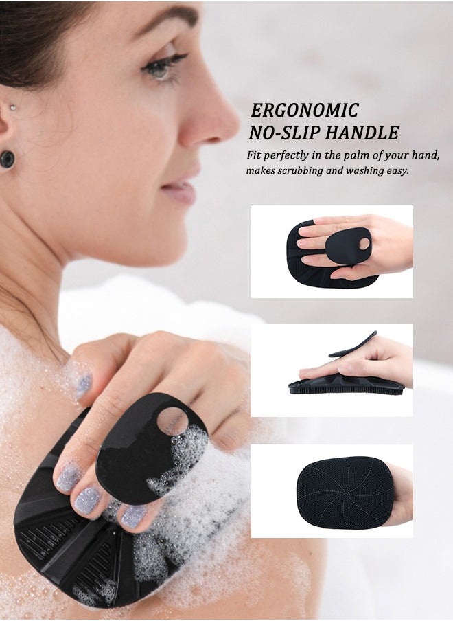 HieerBus - Silicone Body Scrubber Shower Bath Body Brush for Men Women,1 Pack,Black - Image 1