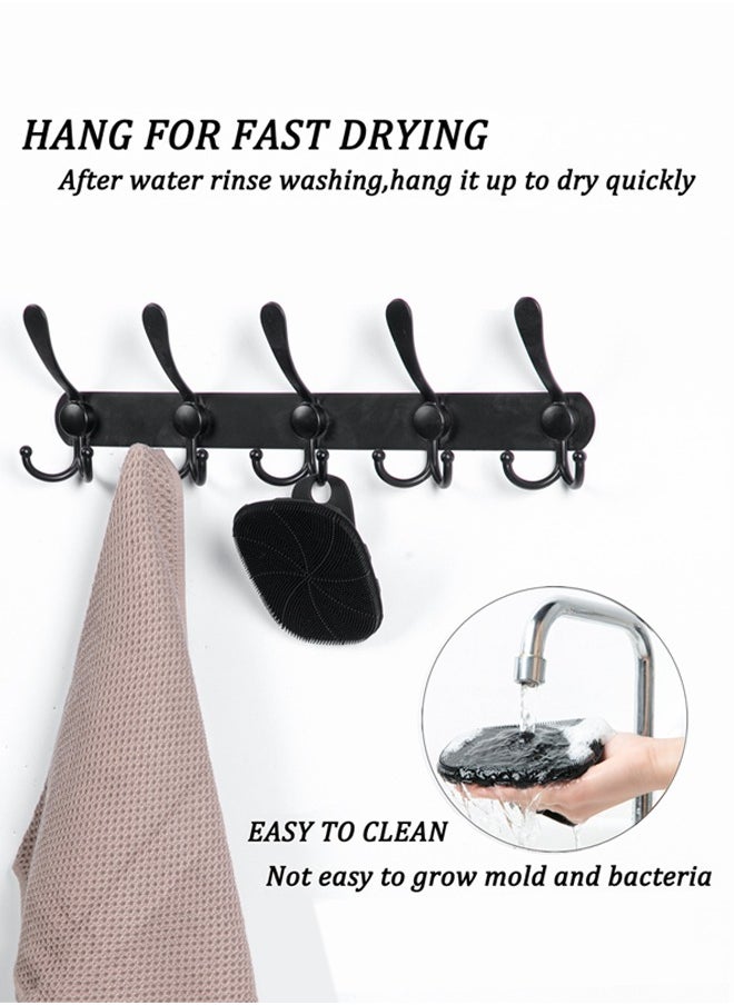 HieerBus - Silicone Body Scrubber Shower Bath Body Brush for Men Women,1 Pack,Black - Image 1