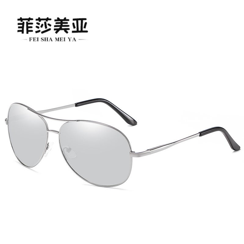 Generic 2024 Mens Photochromic Polarized SunglassesSilver Frame-Polarized White Mercury Silver Frame-Polarized White Mercury 