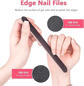 Jaimela Nail Files20 Pcs 100180 Double Sided Emery Board Grit Washable Nail Files Fingernail Buffering Files Manicure Tools Nail Styling Tools - Image 3