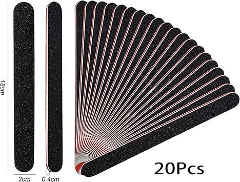 Jaimela Nail Files20 Pcs 100180 Double Sided Emery Board Grit Washable Nail Files Fingernail Buffering Files Manicure Tools Nail Styling Tools - Image 2